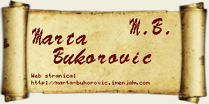 Marta Bukorović vizit kartica